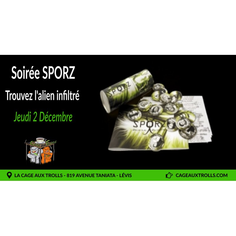 Soirée Sporz - Trouvez l'alien infiltré - 2/12/21