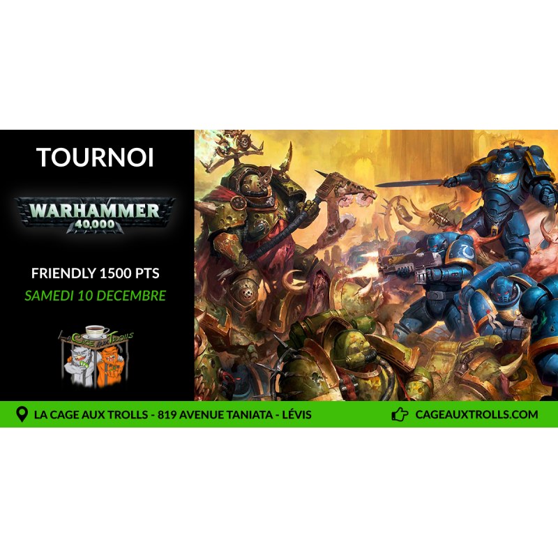 Tournoi Warhammer 40k - Friendly - 1500pts - 02/11/2023