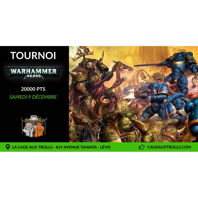 Tournoi Warhammer 40k - 2000pts - V10 - 9/12/2023